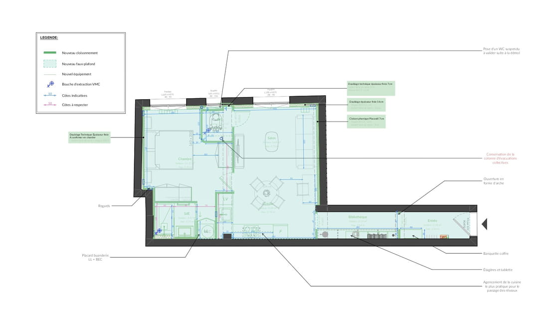 Le plan apr&egrave;s travaux