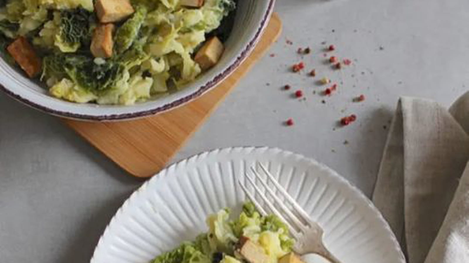 Colcannon, écrasé de pommes de terre irlandais au chou vert