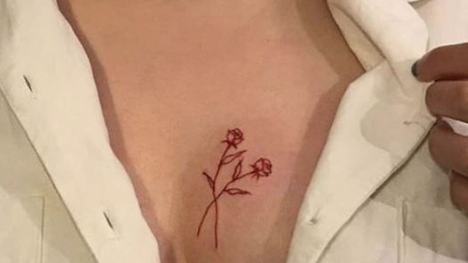 Deux roses sur un sein