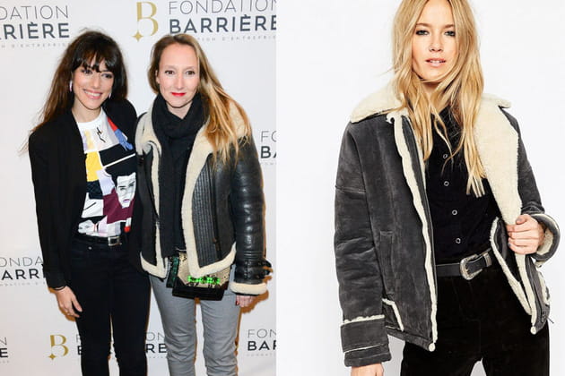 Audrey Lamy, un blouson en peau de mouton