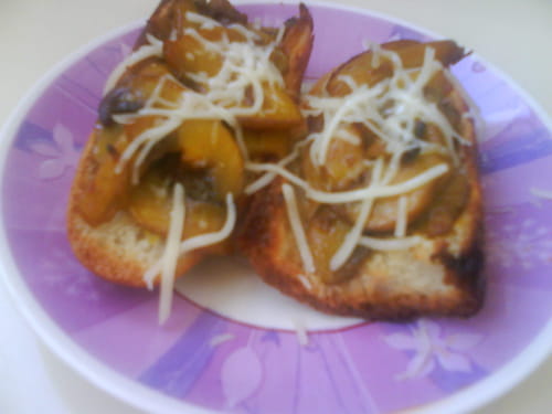 Toasts grillés aux champignons