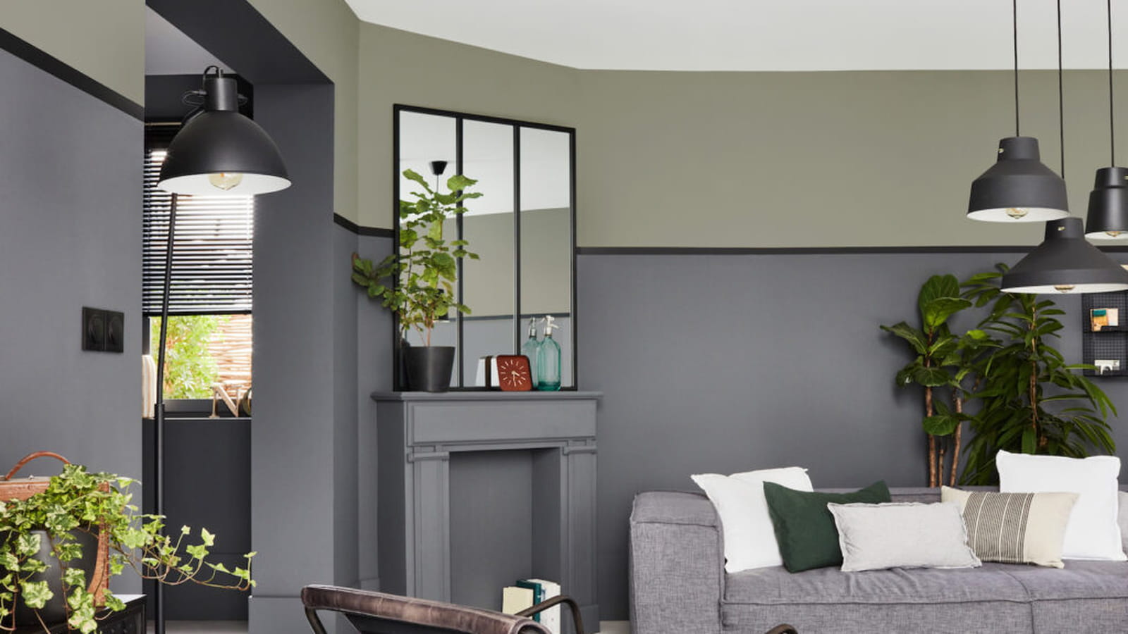 Gris & vert kaki