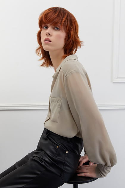 Le carr&eacute; shag roux &agrave; frange