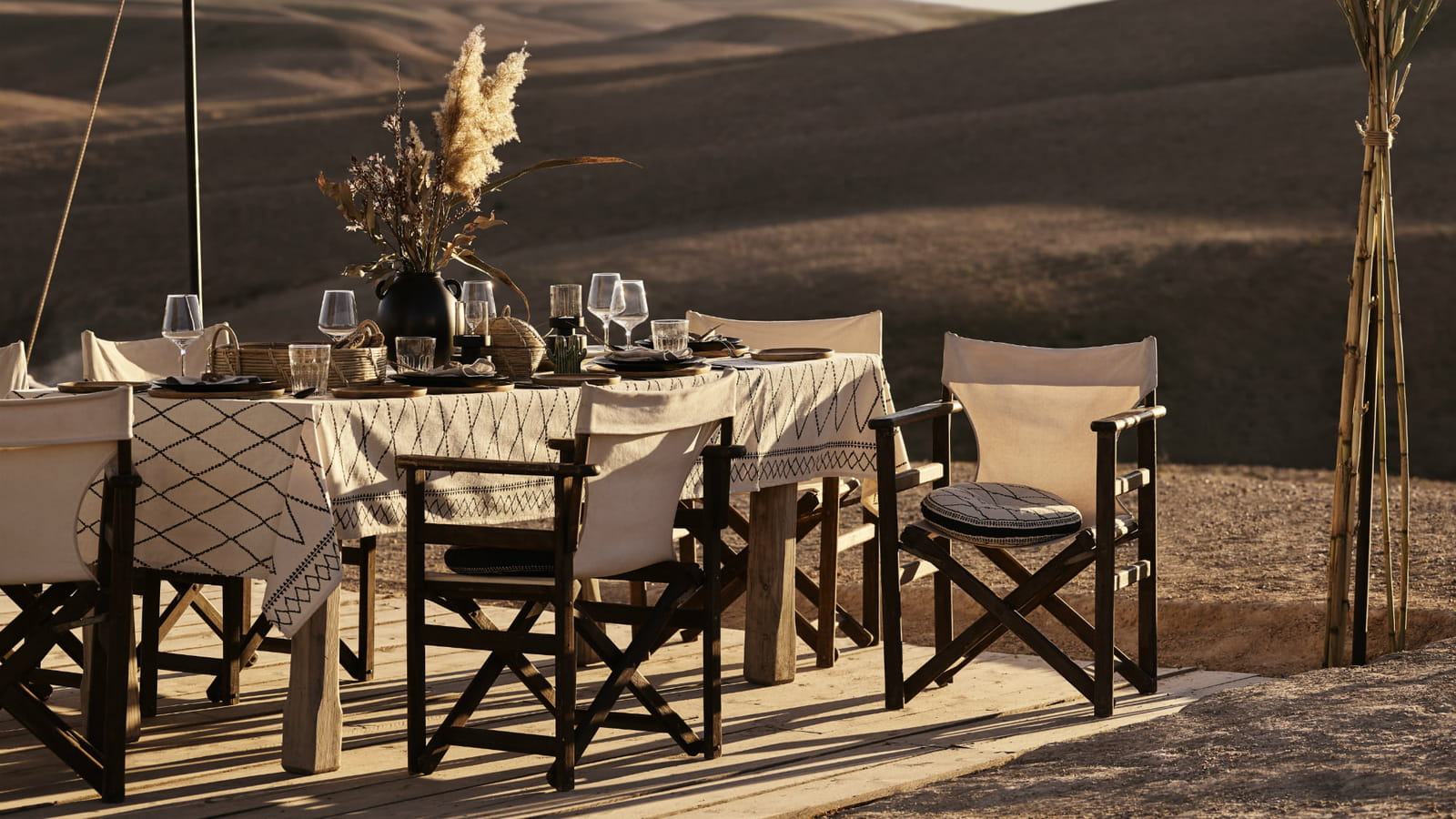 Nappe en coton noire et blanche