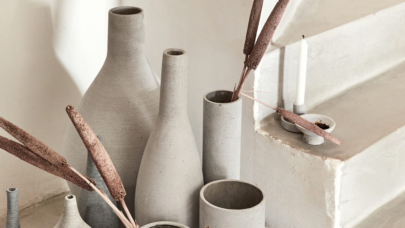 Vases en béton