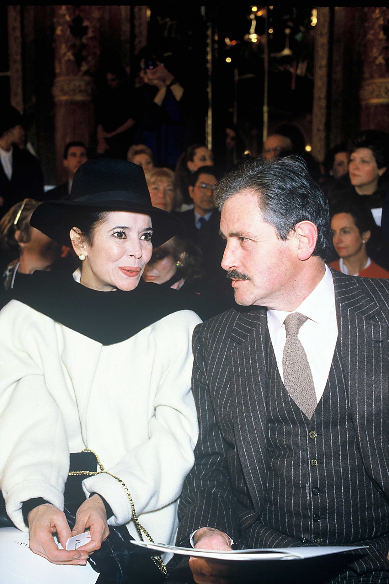 Marie José Nat Et Victor Lanoux Marie-Josée Nat et Victor Lanoux au défilé Dior en 1986