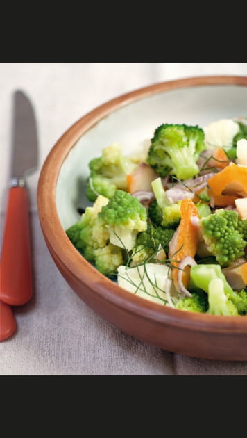Salade ti&egrave;de aux trois choux et haddock