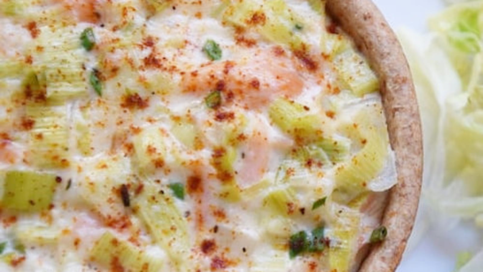 Quiche aux poireaux et saumon