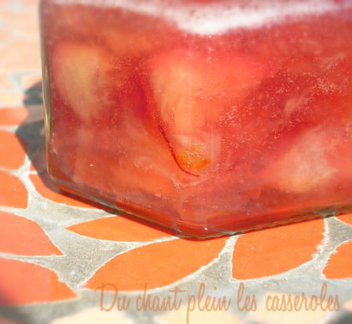 Confiture de pêches blanches au safran