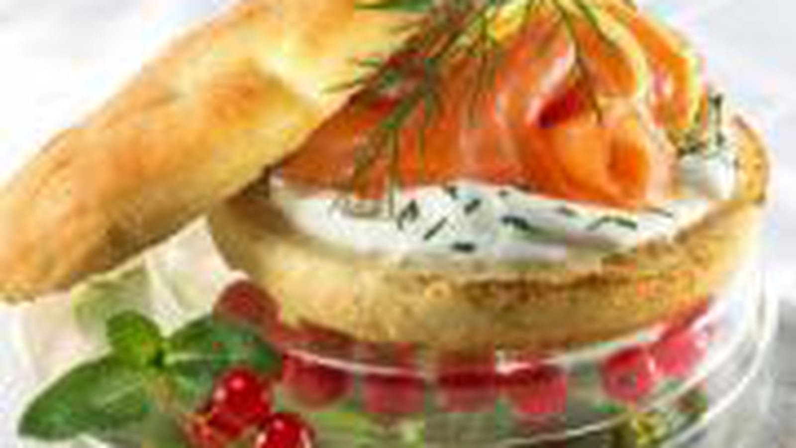 Focaccia au Saumon fumé, sauce à l'aneth et au citron
