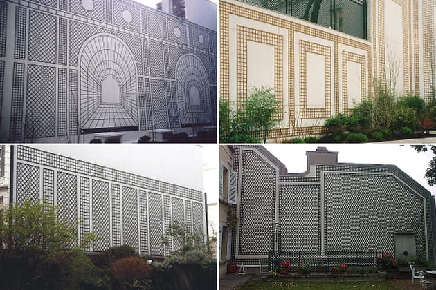 Quatre exemples de treillages muraux