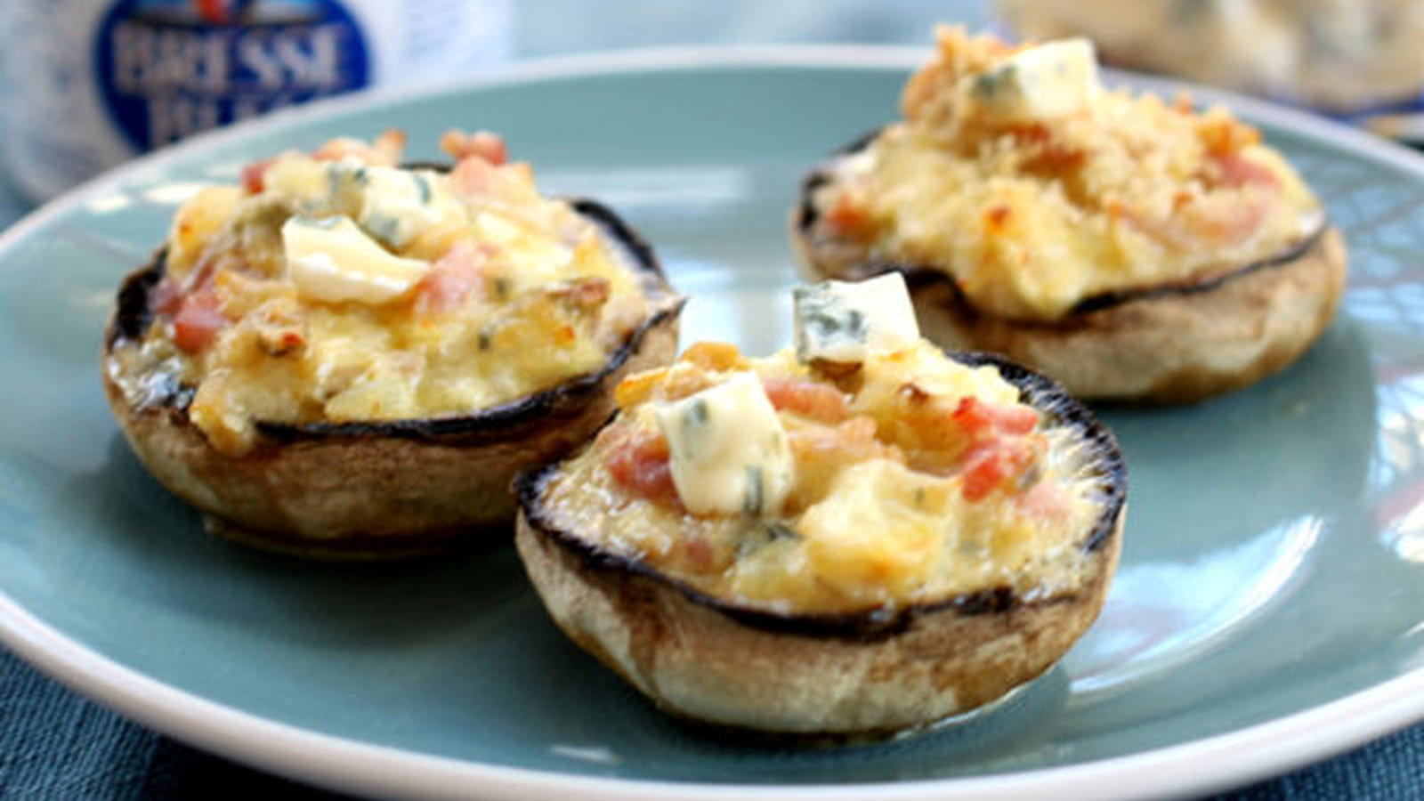 Champignons farcis au Bresse Bleu