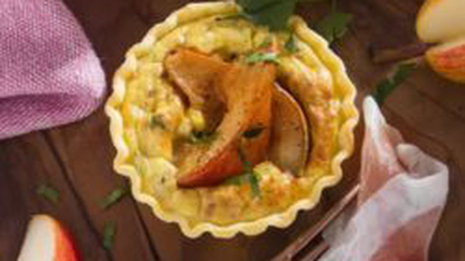 Mini quiches à la poire et au jambon de Parme