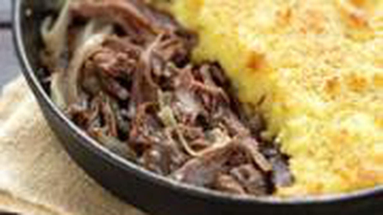 Parmentier de bœuf de Chalosse braisé aux échalotes