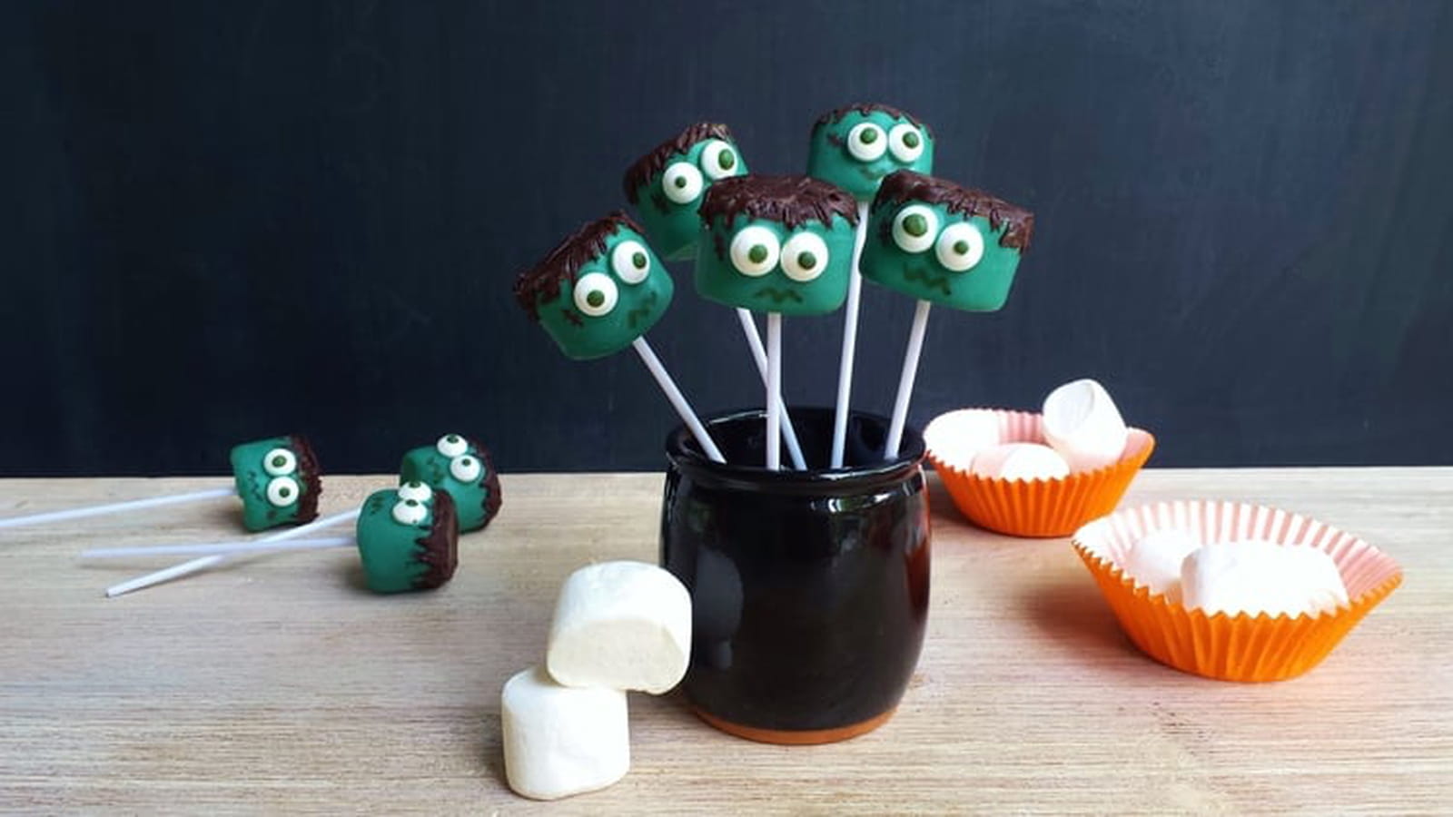 Guimauves Frankenstein au chocolat
