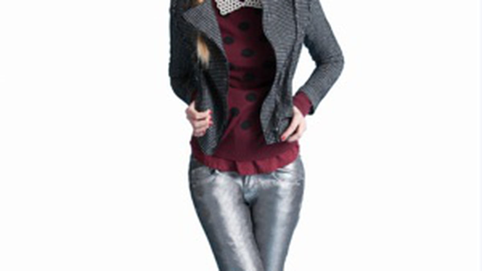 Jean slim lamé argent de Tissaia