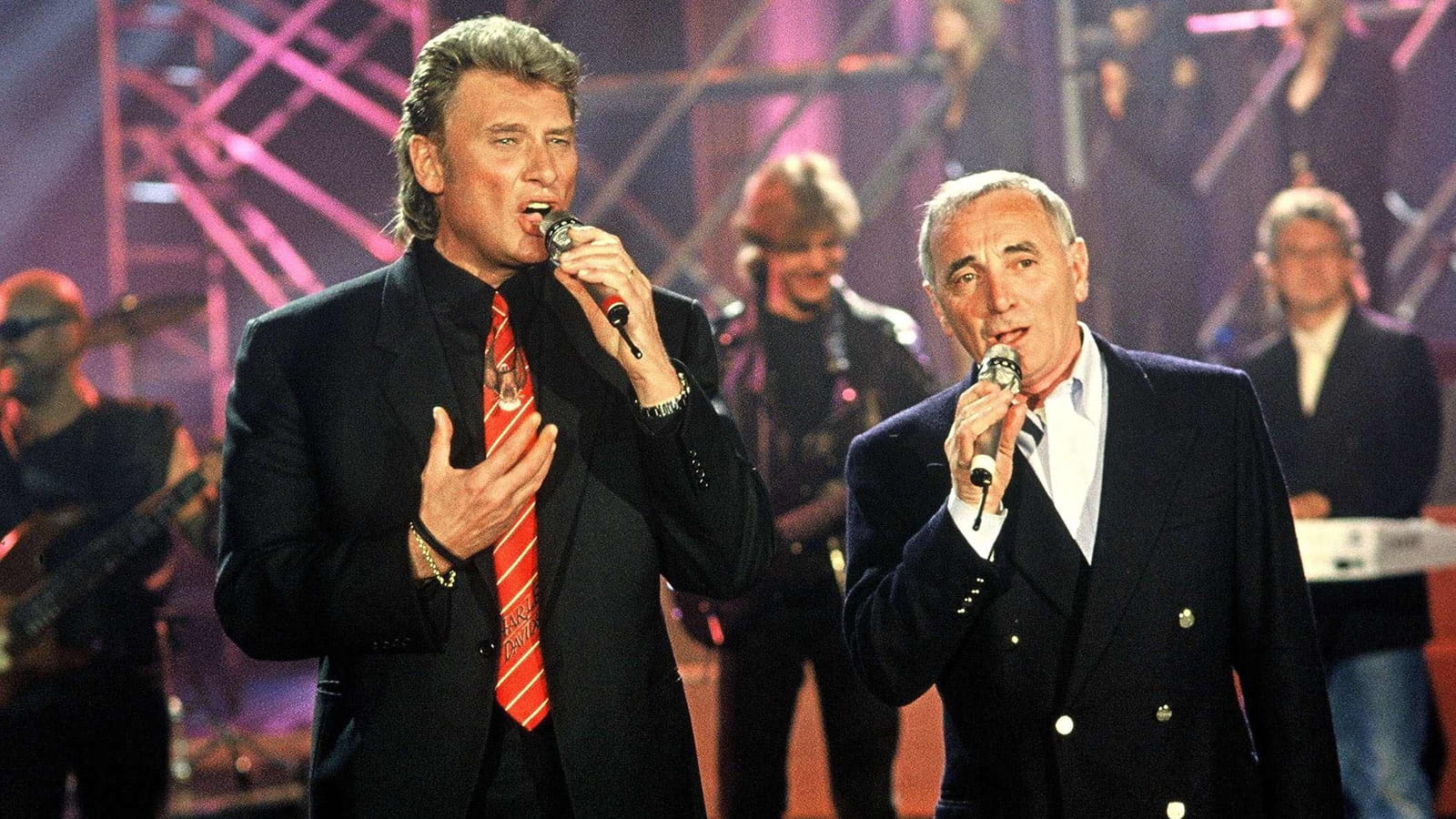 Johnny Hallyday et Charles Aznavour
