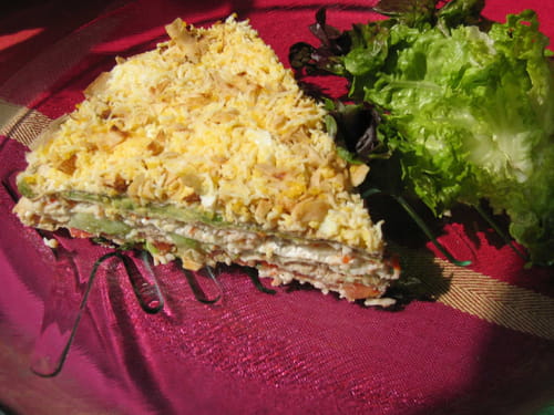 Gâteau de crêpes salé