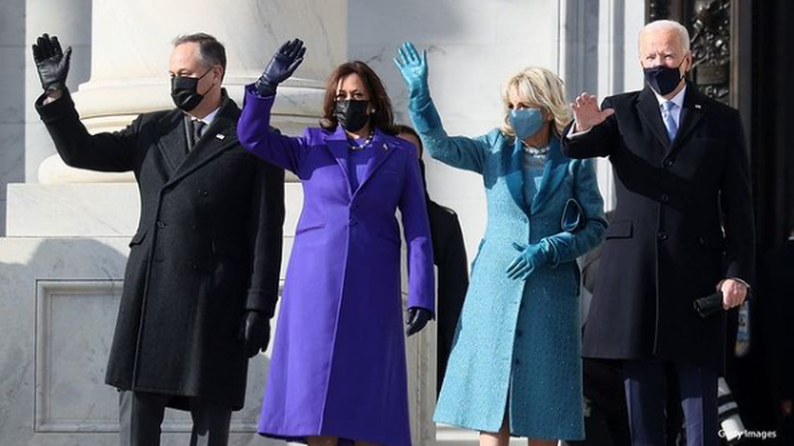 Doug Emhoff, Kamala Harris, Jill Biden et Joe Biden