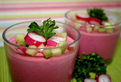 Mousse de betteraves et ses légumes croquants