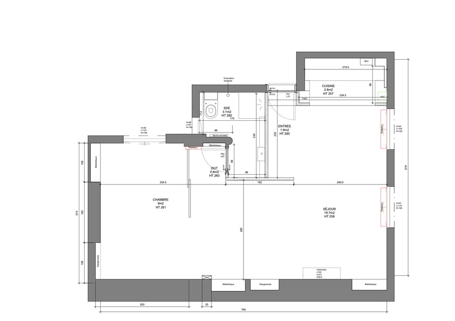 Le plan avant travaux