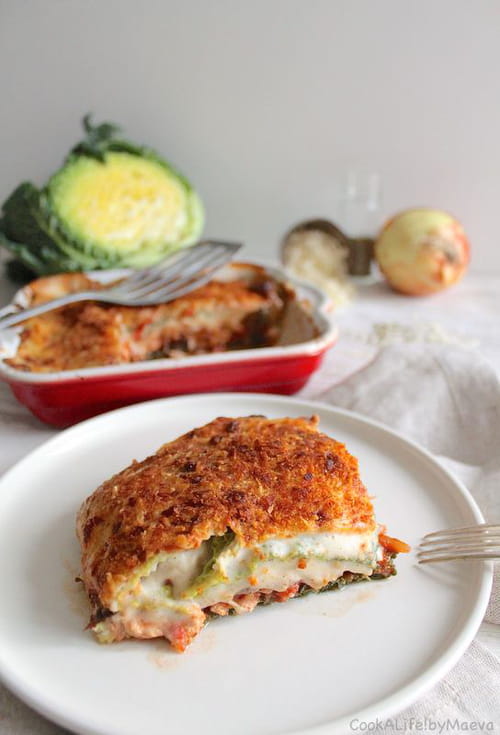 lasagnes végétariennes de chou frisé sans gluten, avec option vegan