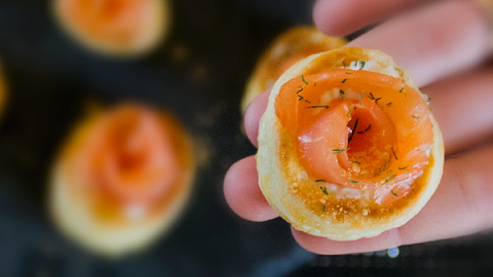 Mini vols au vent au saumon fumé