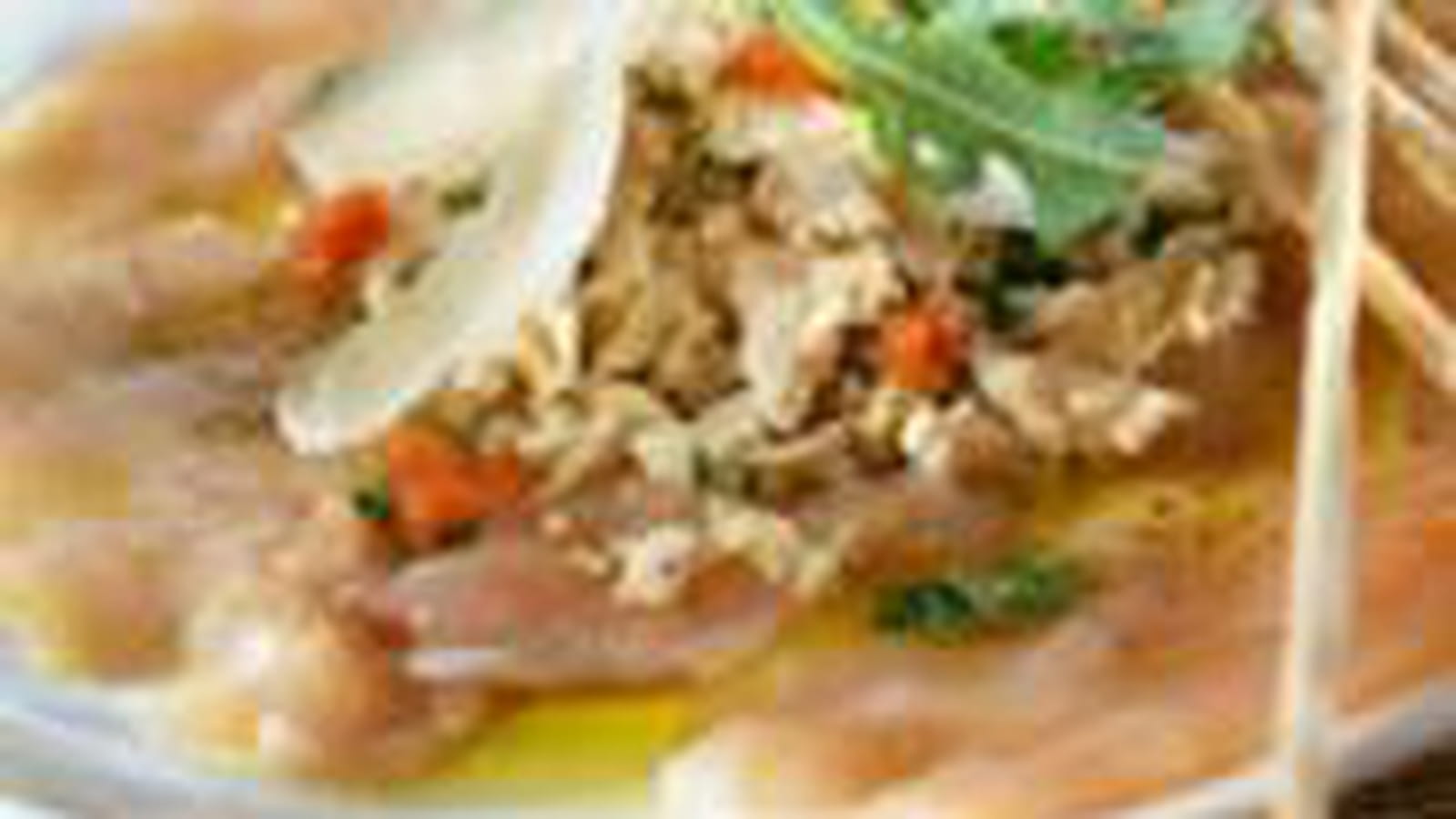 Carpaccio de thon et ses miettes