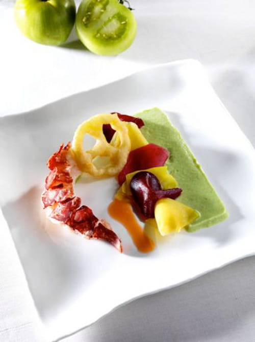 Homard à la tomate verte