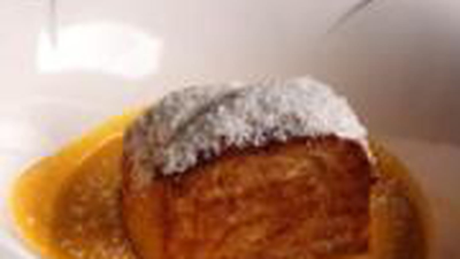 Brioche façon pain perdu, crème de carottes au lait de coco