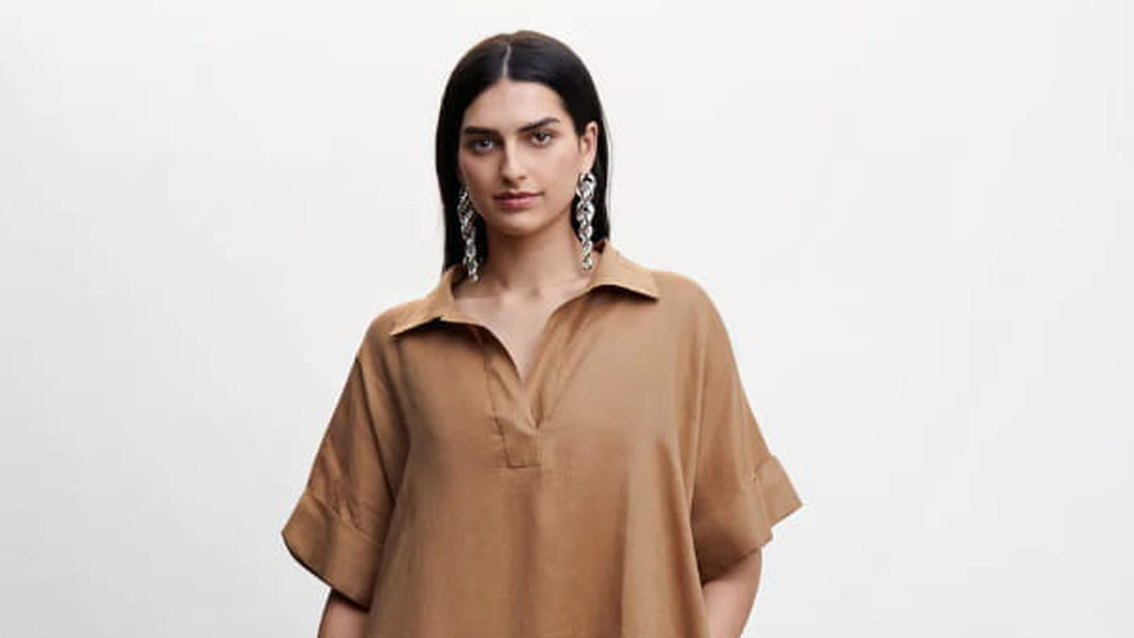 Robe oversize en lin Mango 