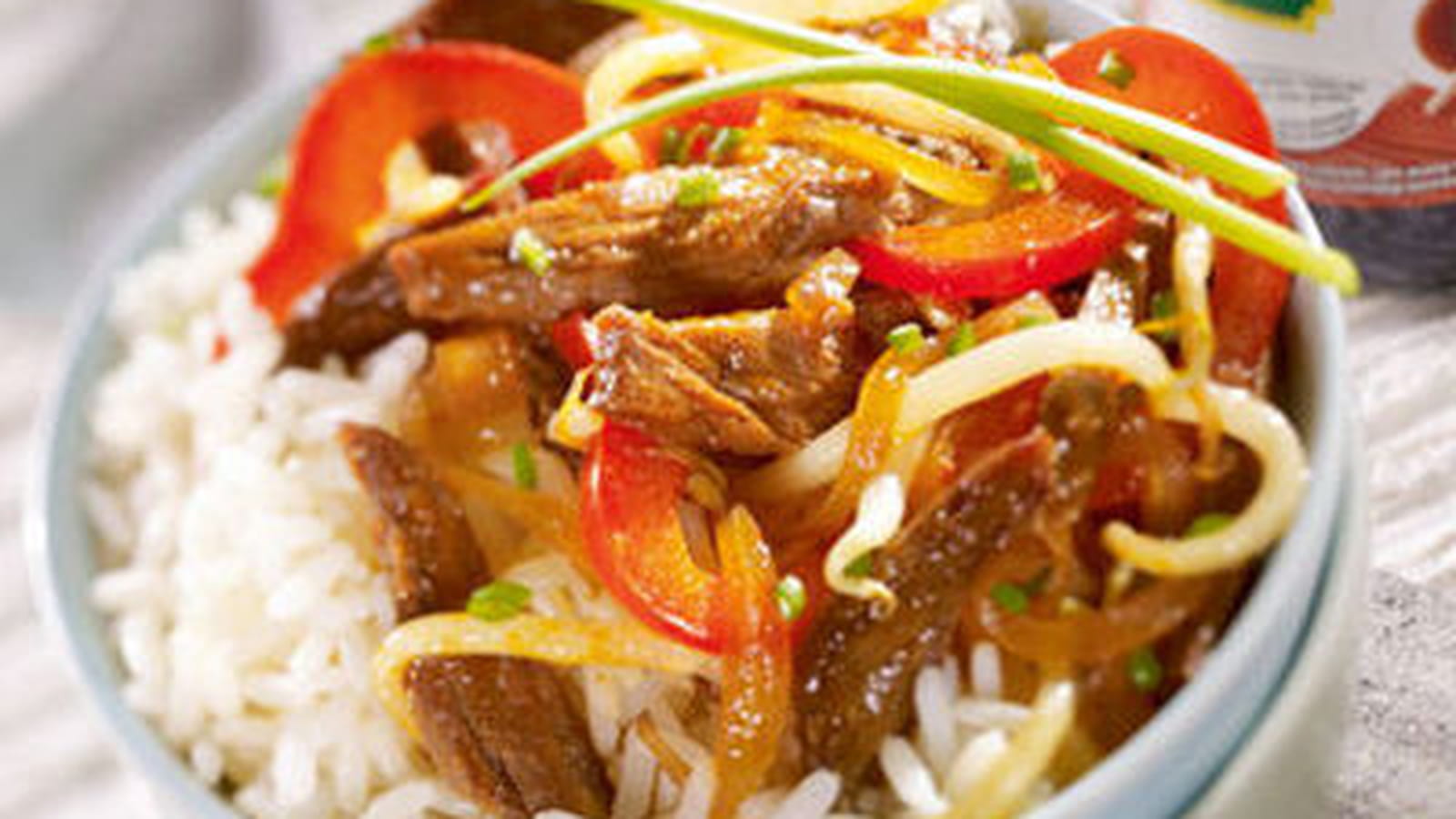 Bœuf et légumes sautés au soja  