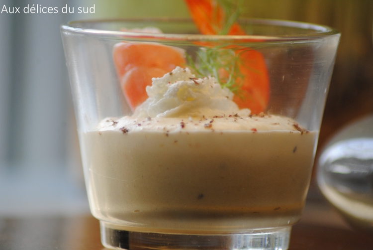 Recette de Verrines de crème de céleri, panais, crevetteS
