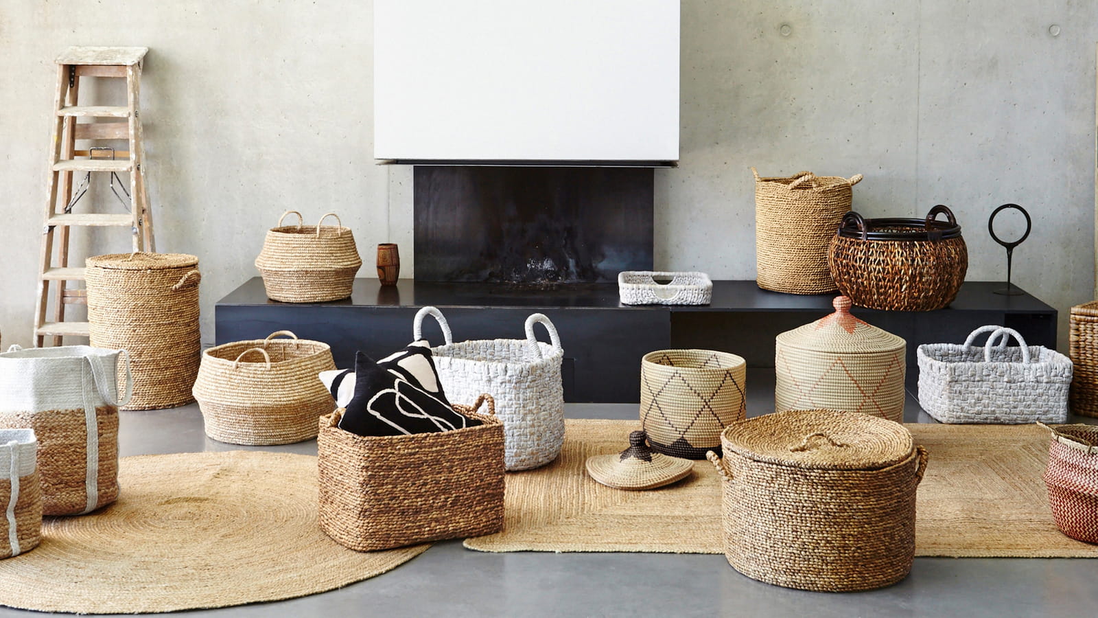 Paniers en fibres tressées