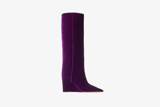 Bottes en velours violet