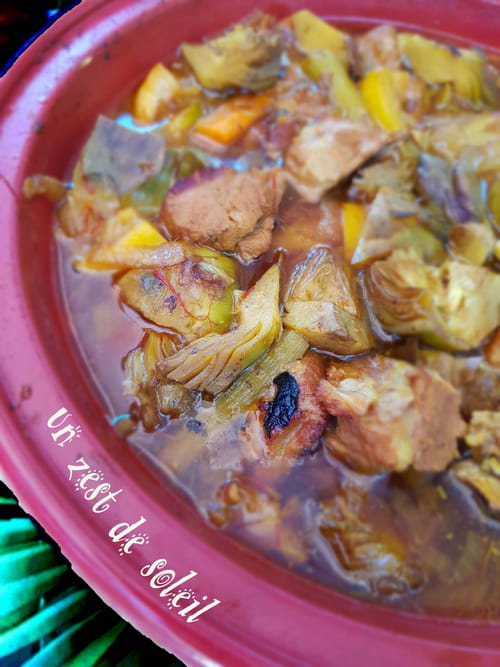 Tajine d'agneau aux artichauts et citrons