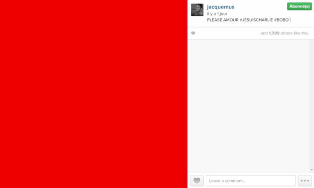 Jacquemus soutient Charlie Hebdo