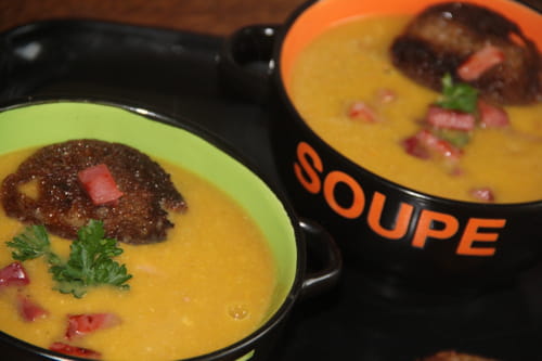 Velouté aux 9 légumes d'hiver et son escorte de jambon de pays