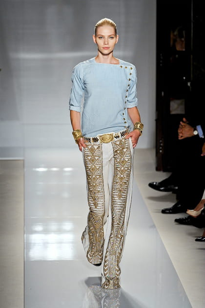 Pantalons à broderies précieuses de Balmain