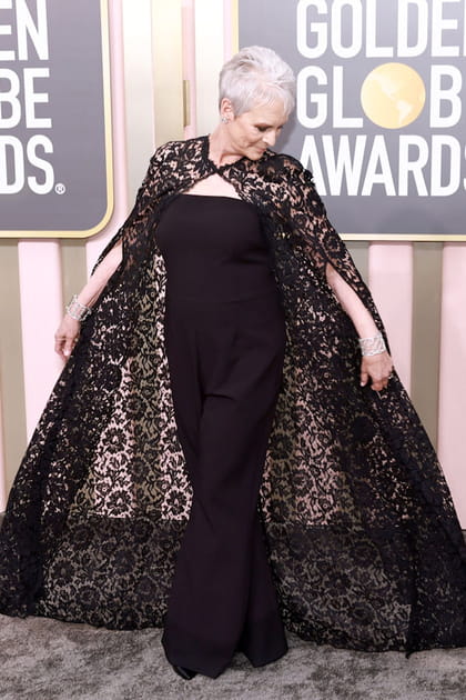 Jamie Lee Curtis en robe en dentelle noire Valentino