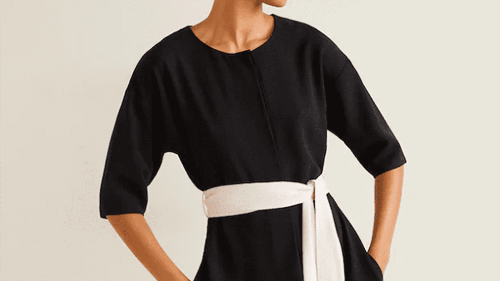 Robe bicolore noir et blanc 