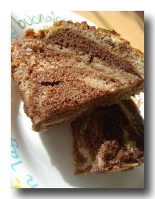 Cake marbré citron-chocolat