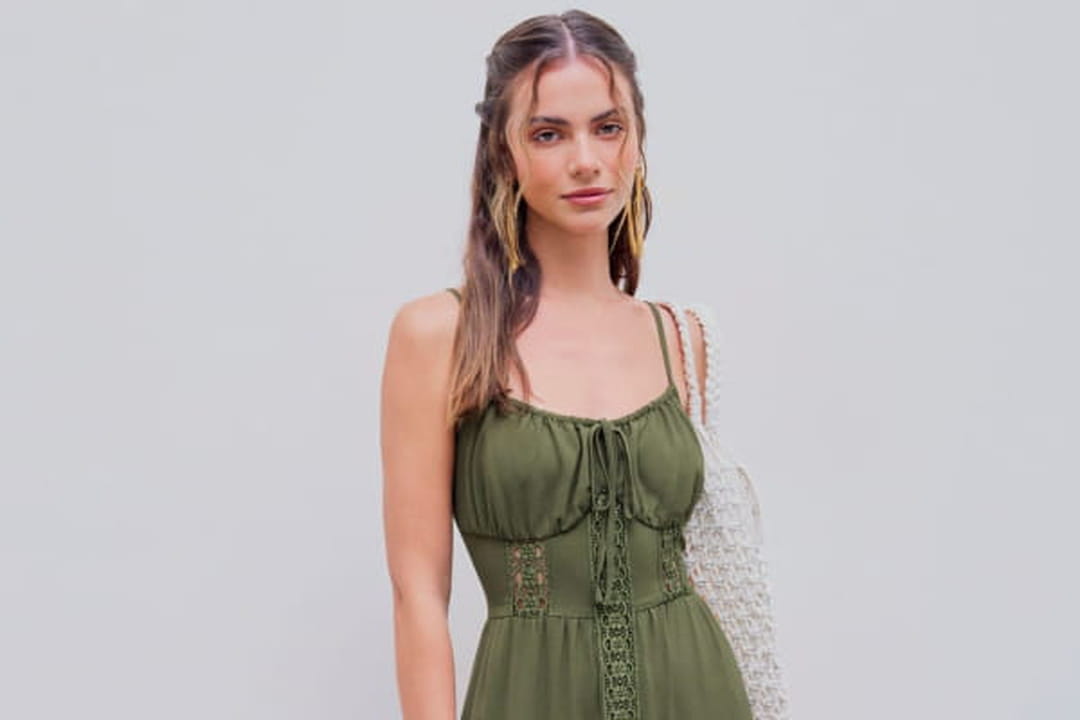 Robe maxi à volants et corset