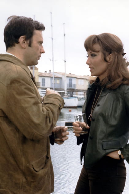 Avec Jean-Louis Trintignant dans "Les biches", Claude Chabrol (1968)