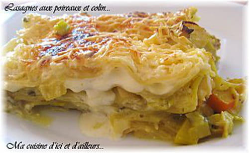 Lasagnes aux poireaux et colin