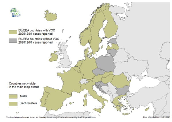 carte variant anglais covid europe