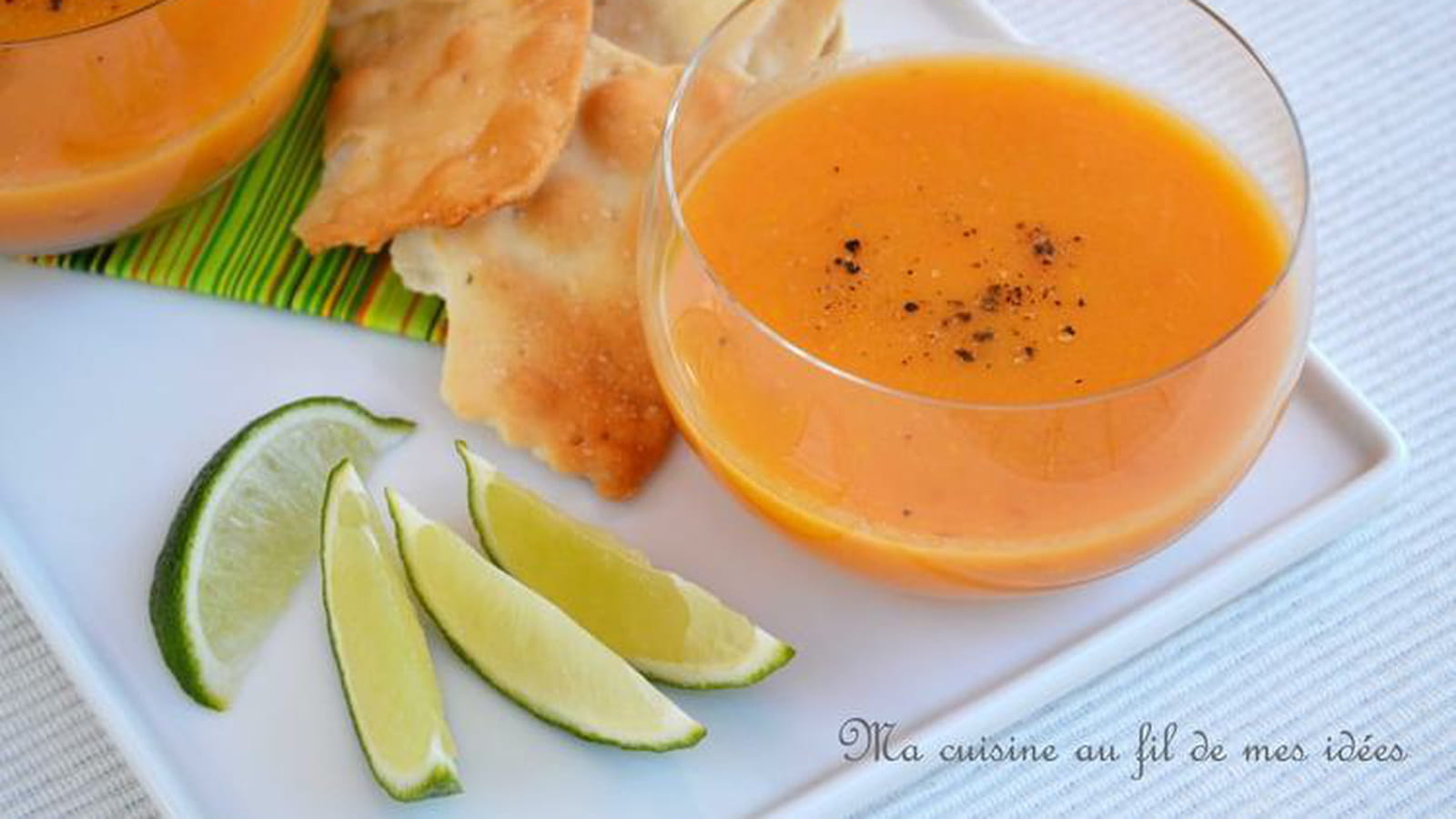 Velouté de tomates et de courgettes jaunes