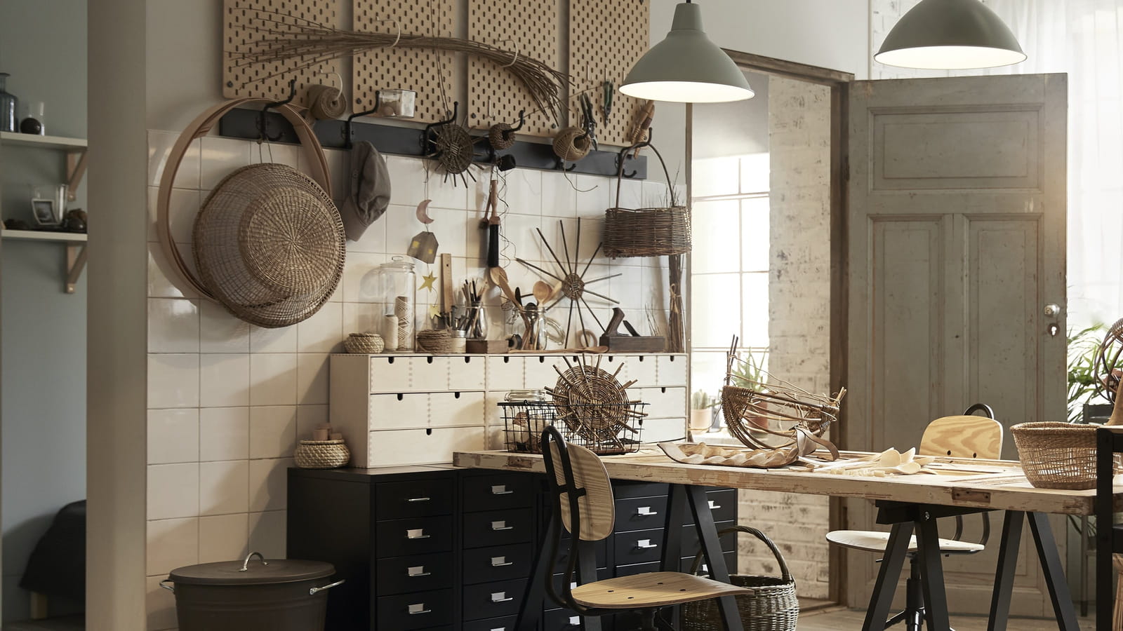Pegboard dans l'atelier 