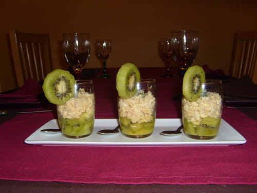 Verrines fraîcheur au crabe, kiwis et citron vert