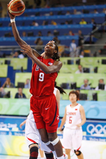 La joueuse de basket Lisa Leslie aux Jeux olympiques de P&eacute;kin en 2008